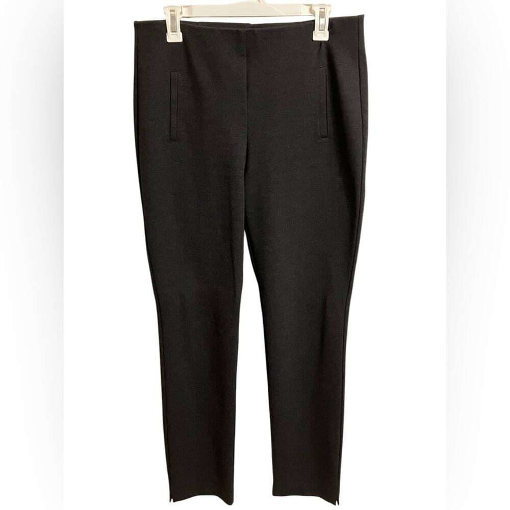 Chico’s Juliet Straight Leg Pant Grey Womens size 6 Tall classic Career Pull-on